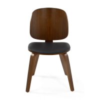 Sedia Scandinavo Hut S in noce con seduta da pranzo imbottita