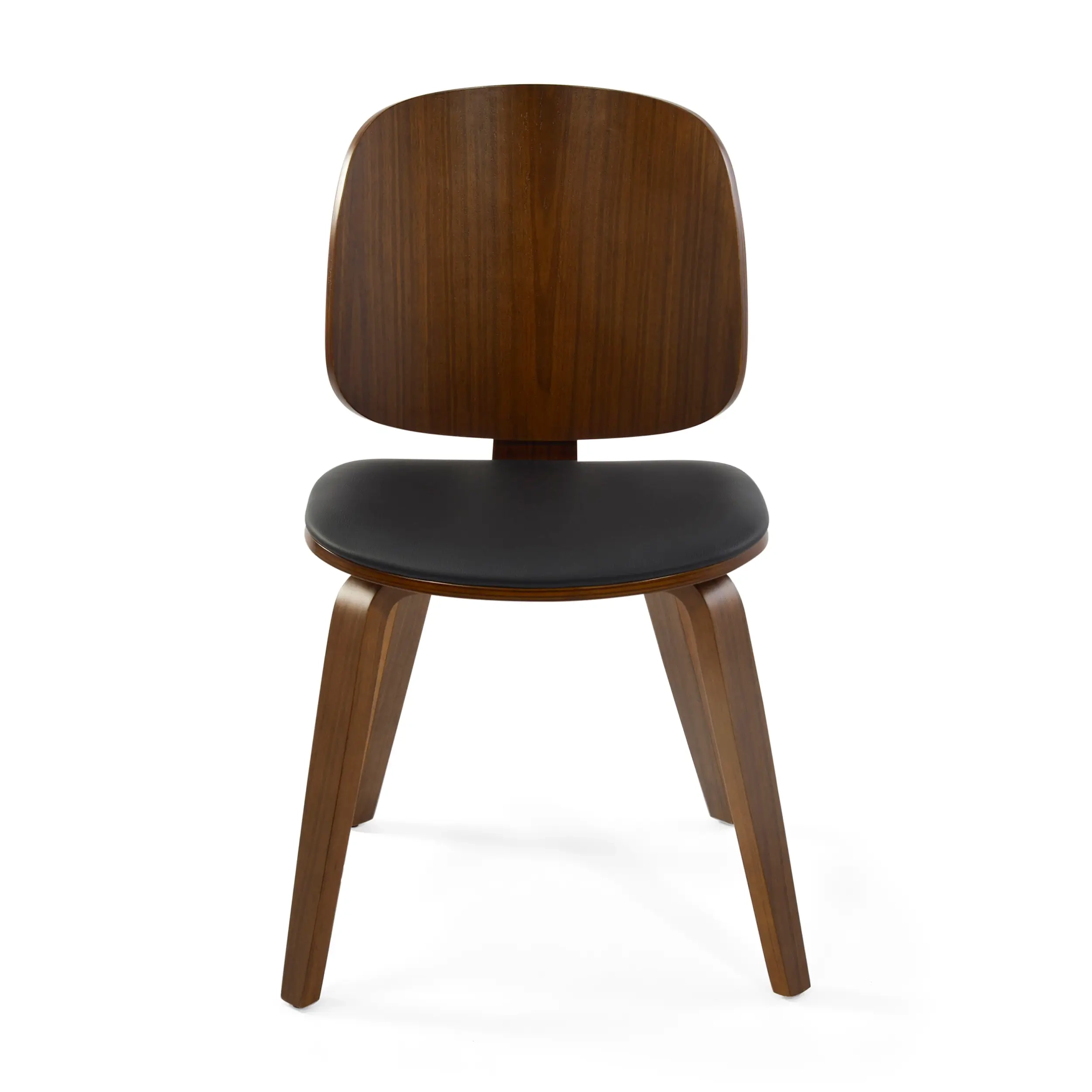 Sedia Scandinavo Hut S in noce con seduta da pranzo imbottita