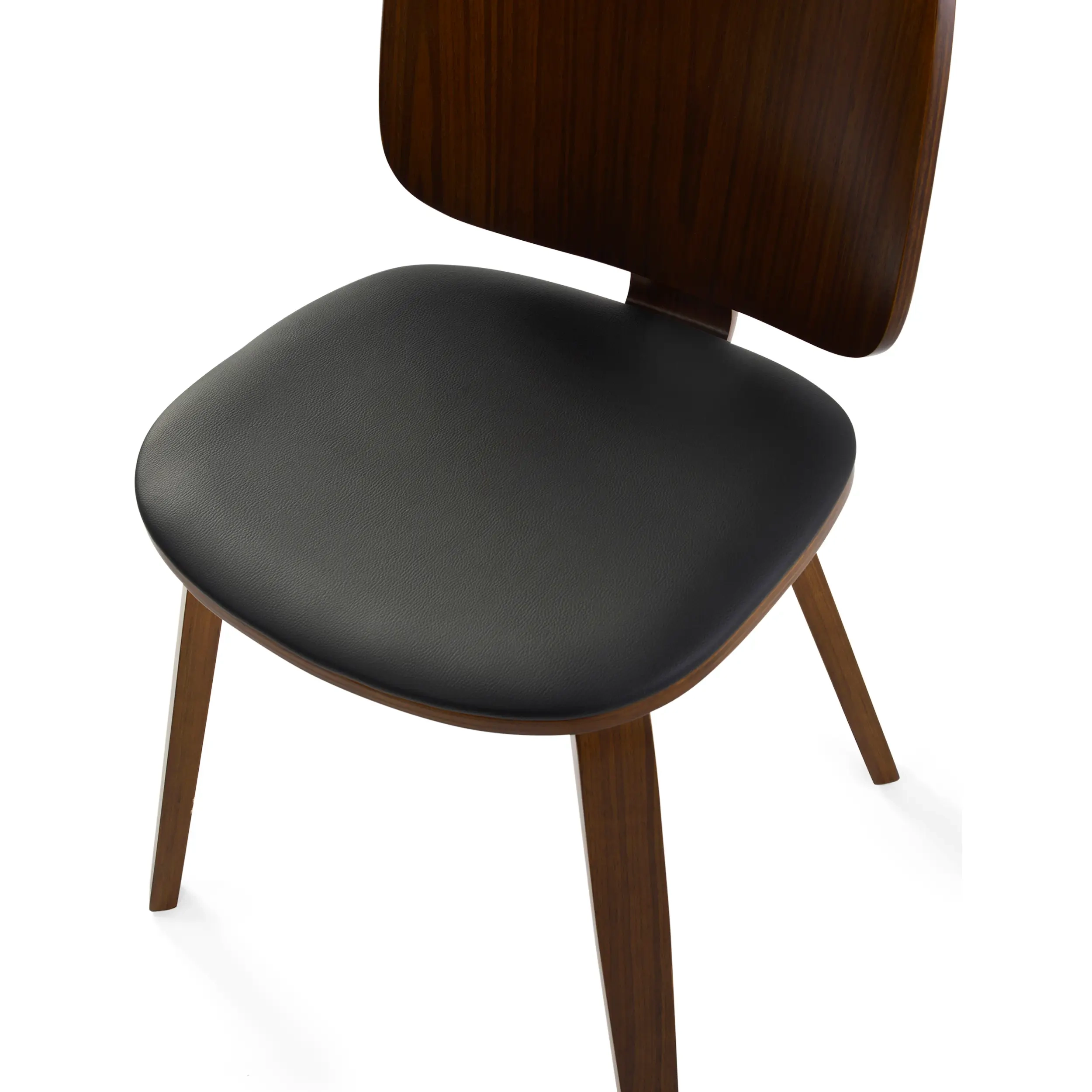 Sedia Scandinavo Hut S in noce con seduta da pranzo imbottita