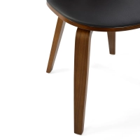 Sedia Scandinavo Hut S in noce con seduta da pranzo imbottita