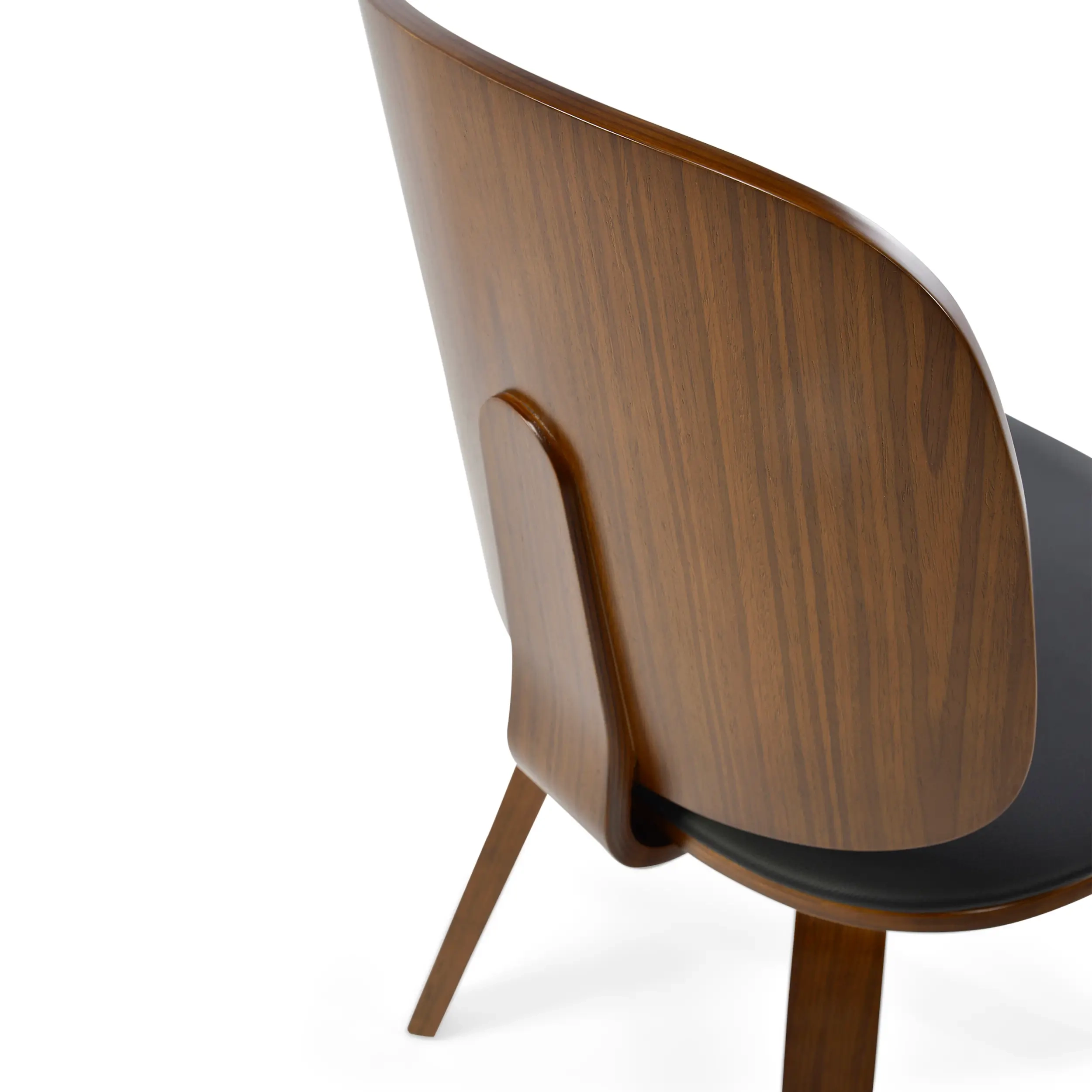 Sedia Scandinavo Hut S in noce con seduta da pranzo imbottita