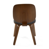 Sedia Scandinavo Hut S in noce con seduta da pranzo imbottita