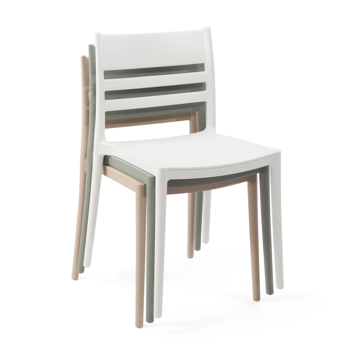 Silla apilable de polipropileno apta para exterior - Creta