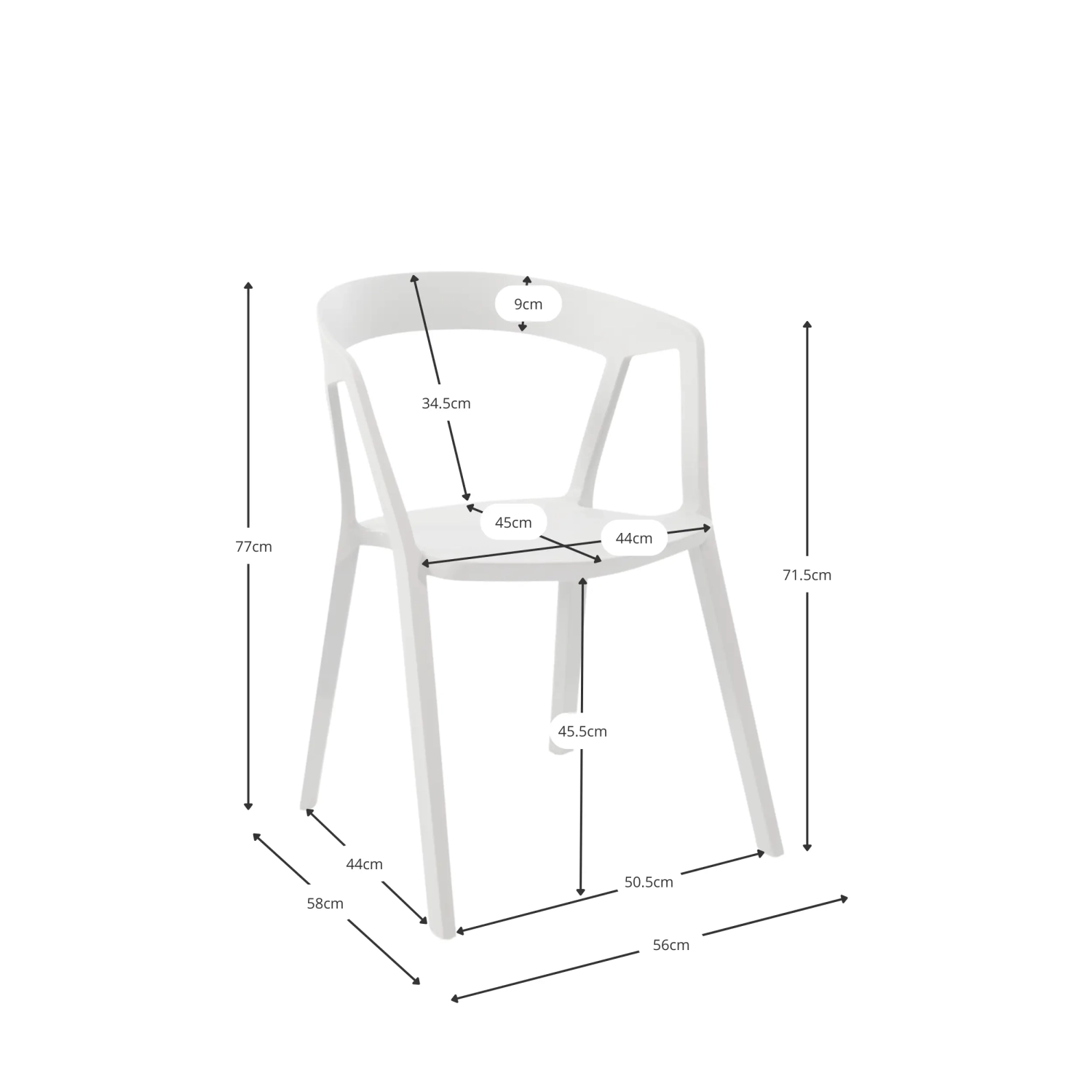 Stacking chair for dining and outdoor - Krilen