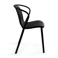 Silla apilable con reposabrazos para interior y exterior - Pierre