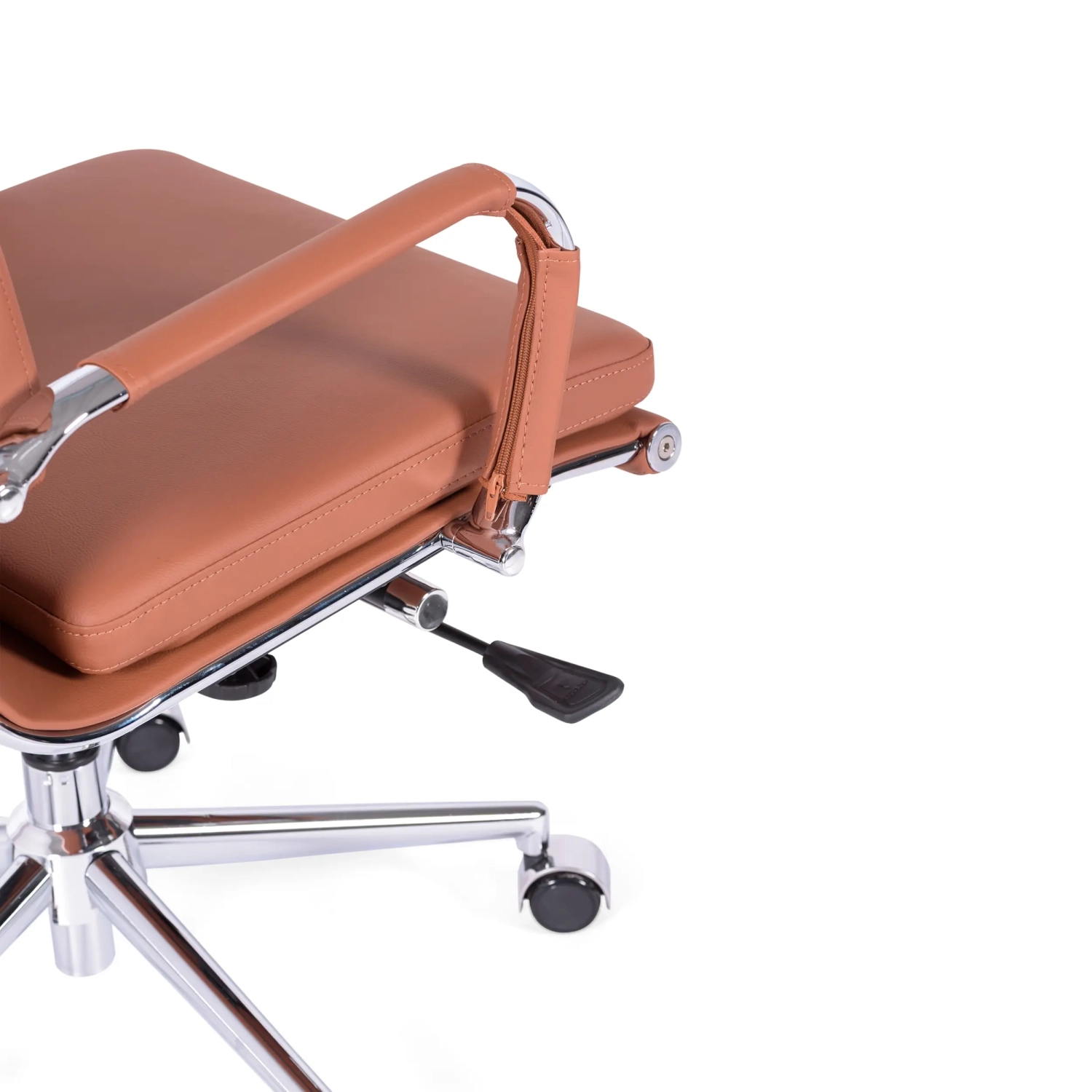 Chaise de bureau en cuir italien avec dossier haut - Design élégant
