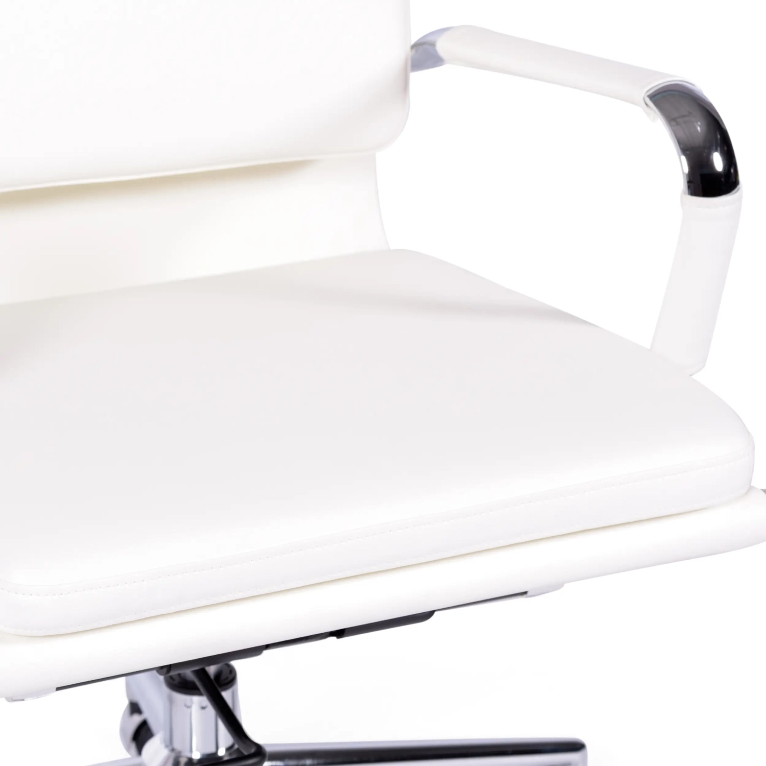 Chaise de bureau en cuir italien avec dossier haut - Design élégant