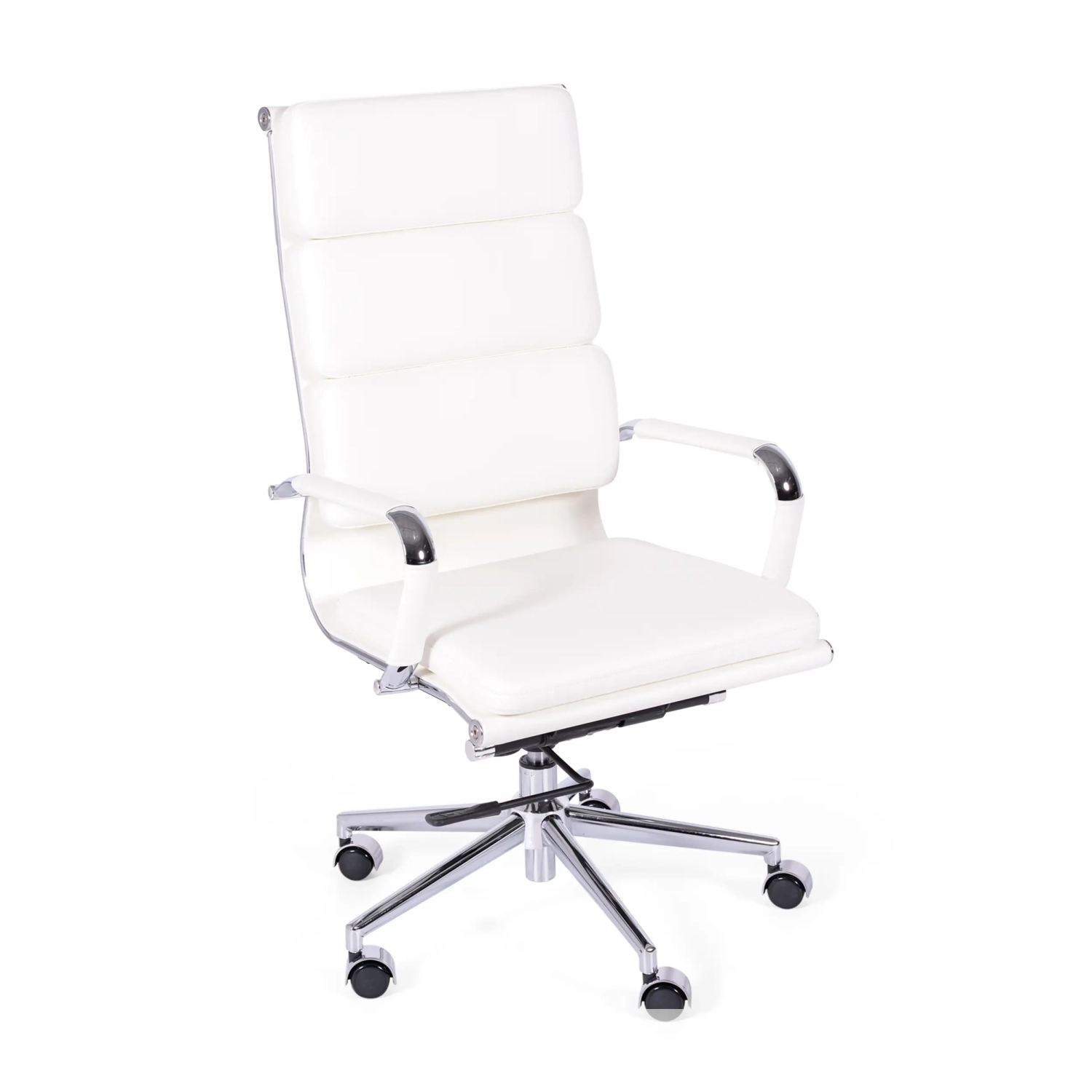 Chaise de bureau en cuir italien avec dossier haut - Design élégant