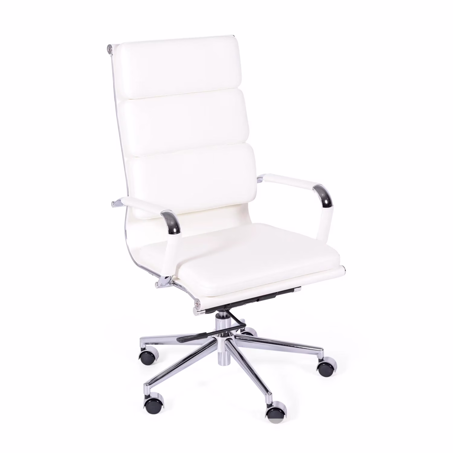 Sedia da ufficio in pelle italiana Task con schienale alto e design elegante