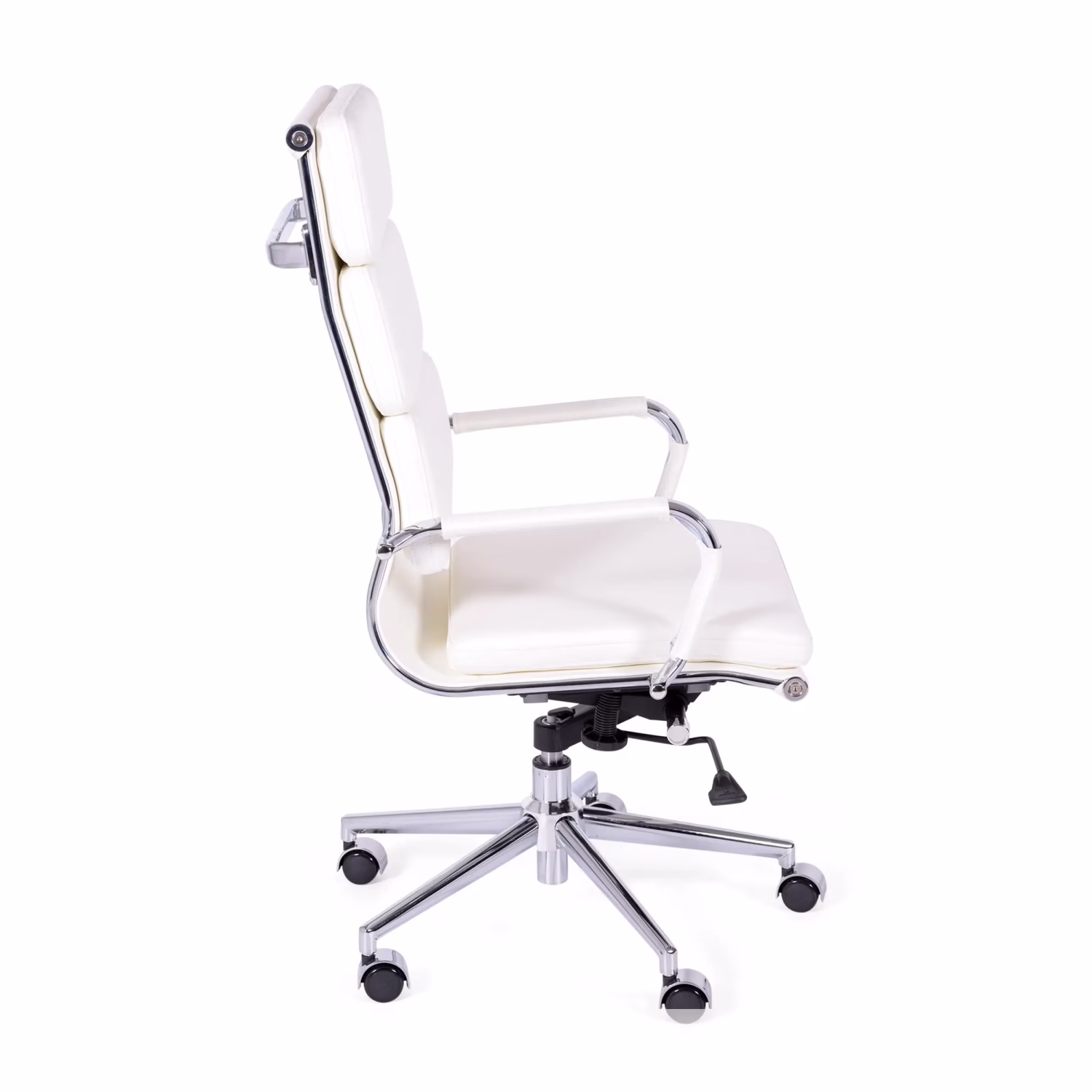 Sedia da ufficio in pelle italiana Task con schienale alto e design elegante