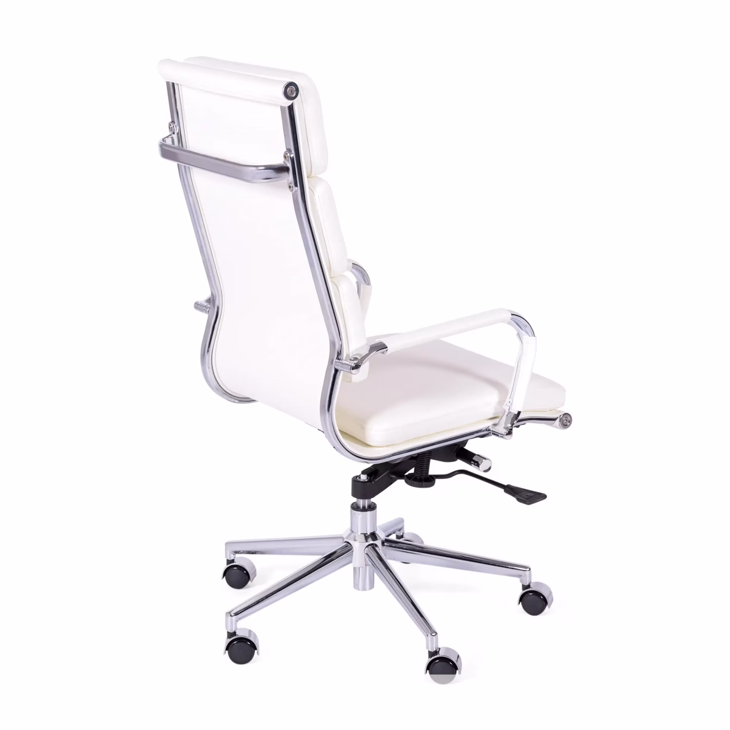 Sedia da ufficio in pelle italiana Task con schienale alto e design elegante