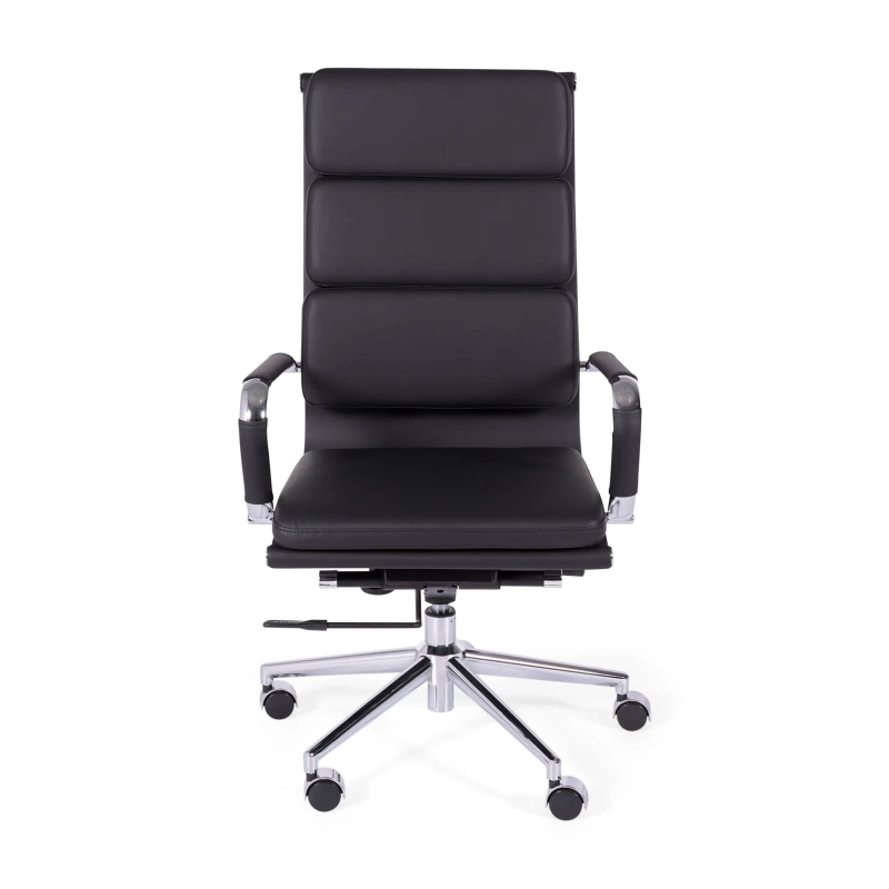 Sedia da ufficio in pelle italiana Task con schienale alto e design elegante