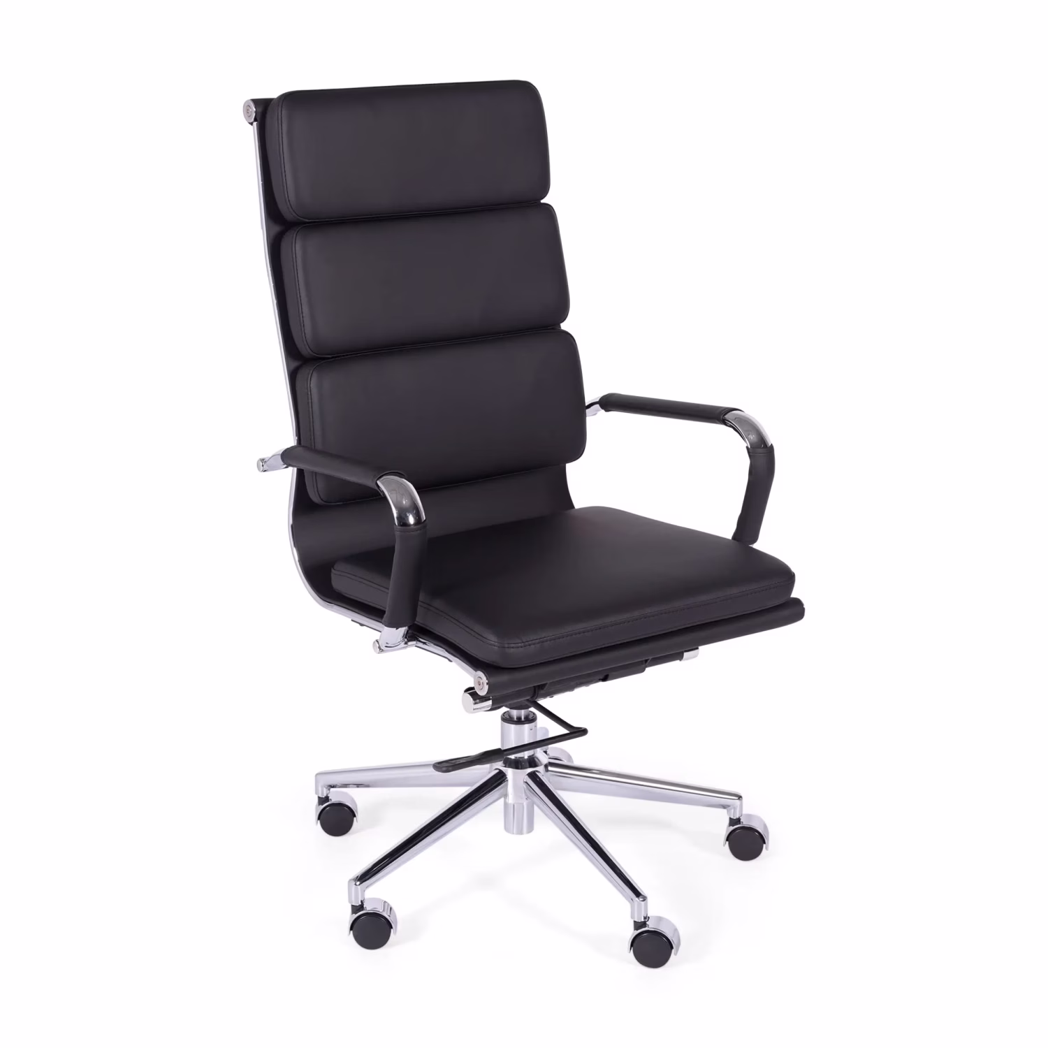 Sedia da ufficio in pelle italiana Task con schienale alto e design elegante