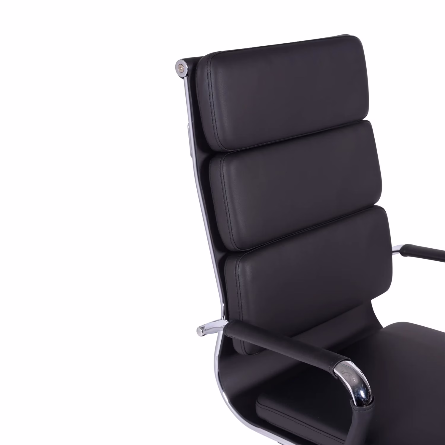Sedia da ufficio in pelle italiana Task con schienale alto e design elegante