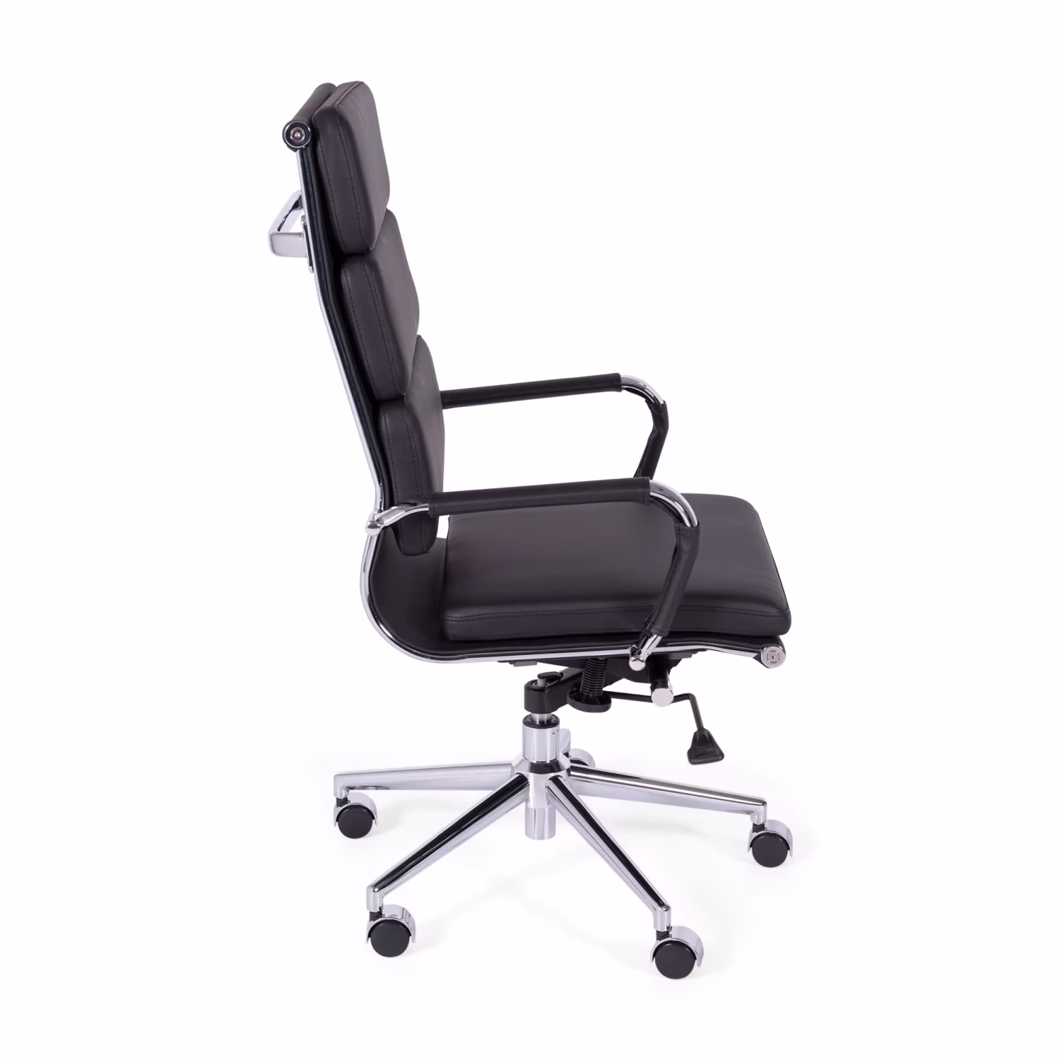 Sedia da ufficio in pelle italiana Task con schienale alto e design elegante