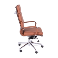 Chaise de bureau en cuir italien avec dossier haut - Design élégant