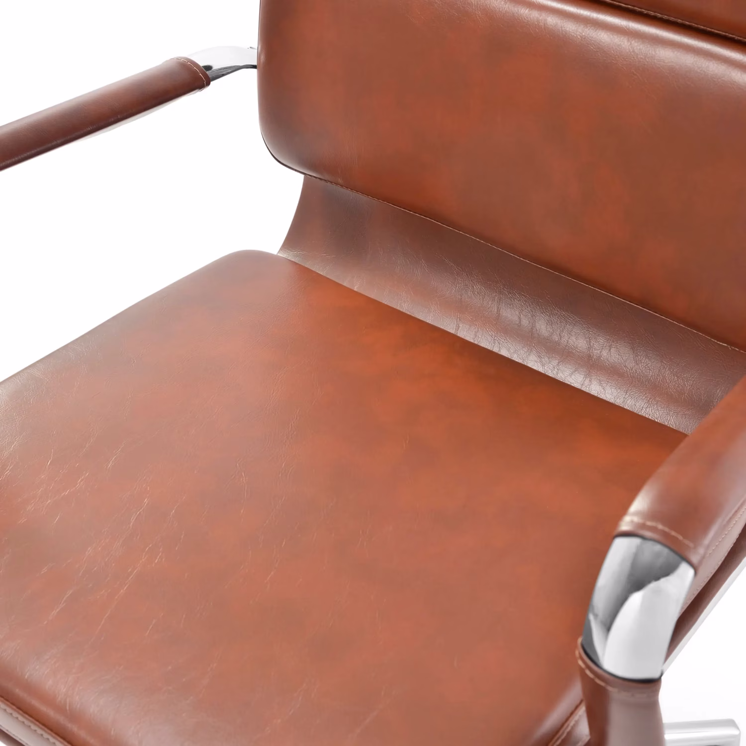 Sedia da ufficio in pelle italiana Task con schienale alto e design elegante