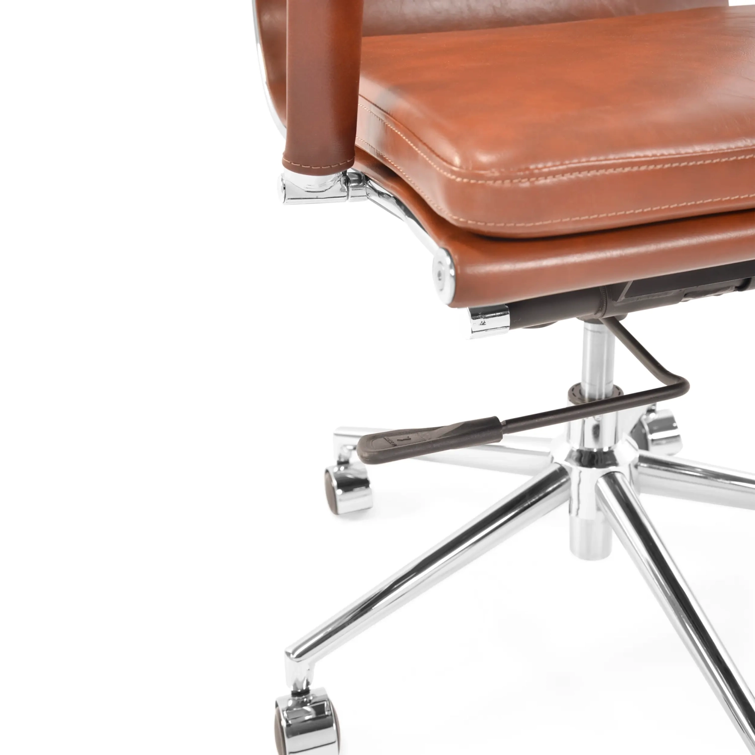 Task Italian Leather Office Chair with High Back | Elegant Design