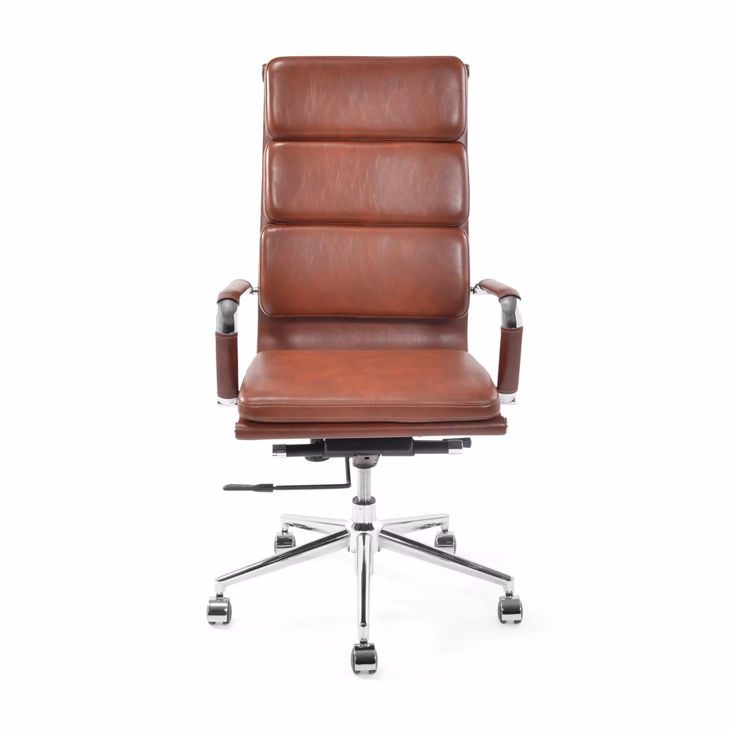 Sedia da ufficio in pelle italiana Task con schienale alto e design elegante