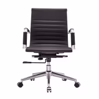 Sedia da ufficio Task con schienale basso in pelle italiana - Stile e comfort