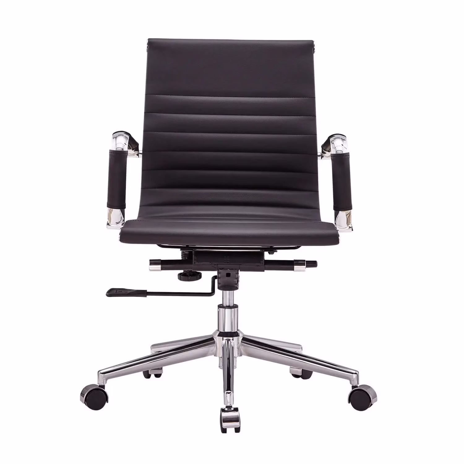 Sedia da ufficio Task con schienale basso in pelle italiana - Stile e comfort