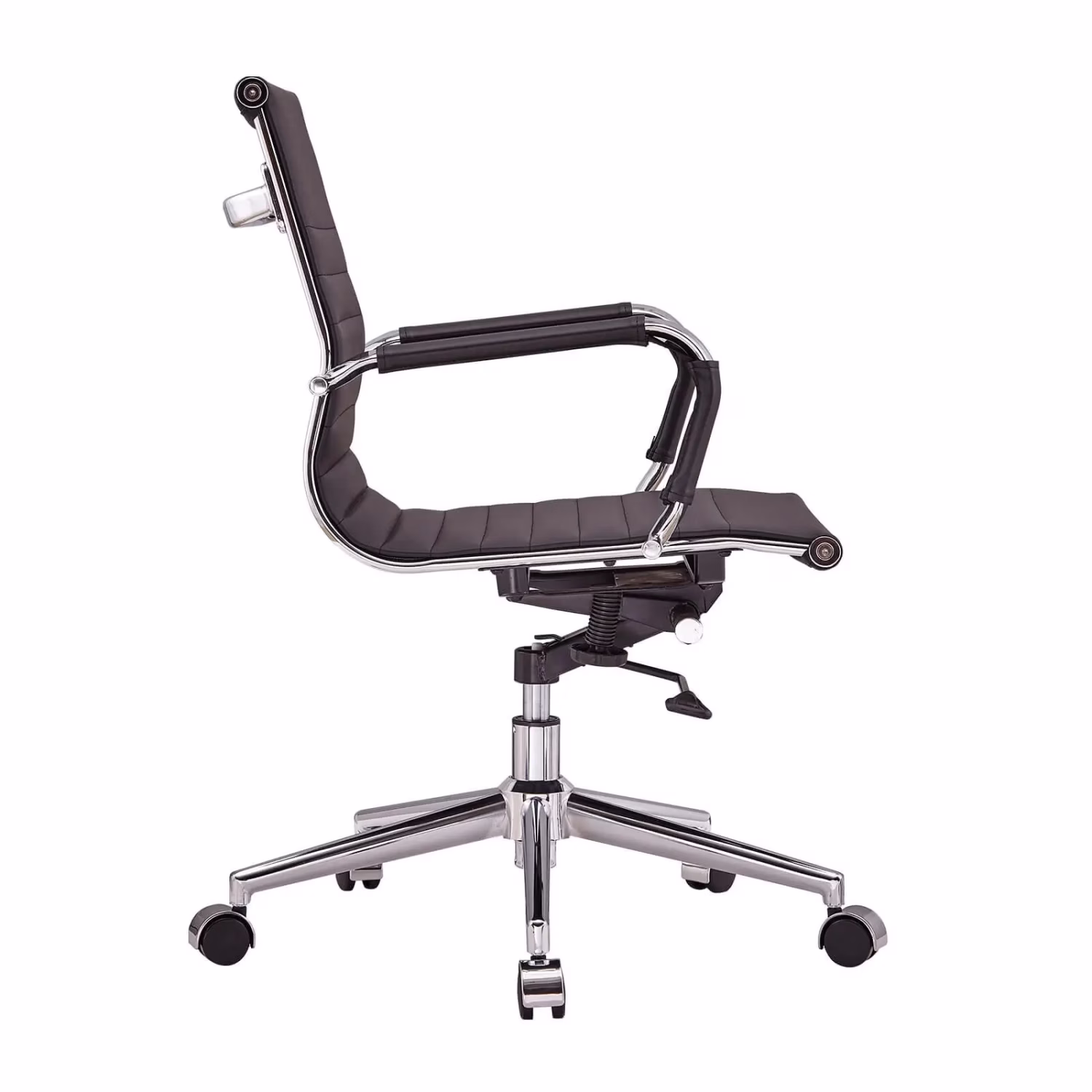 Sedia da ufficio Task con schienale basso in pelle italiana - Stile e comfort