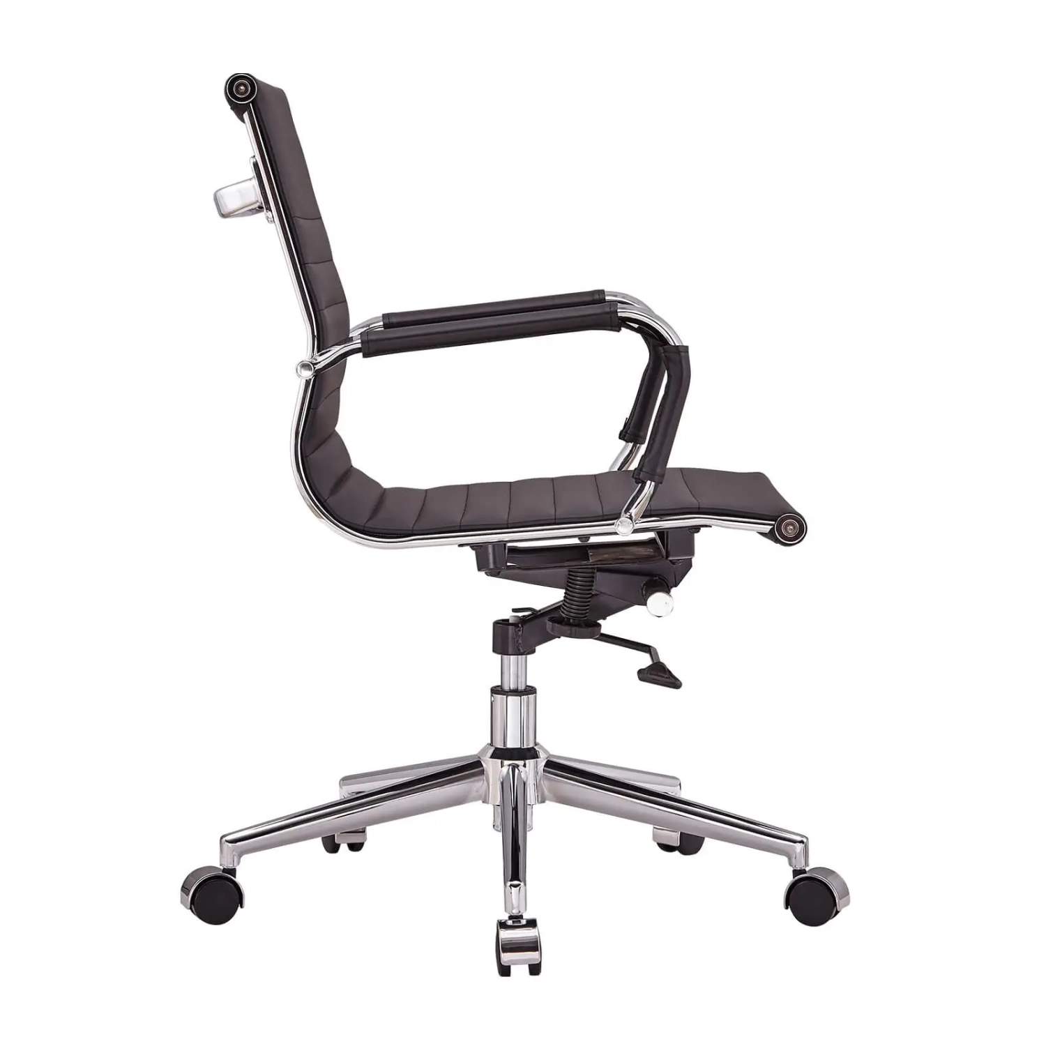 Silla de oficina Task de cuero italiano con respaldo bajo | Estilo y confort