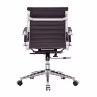 Sedia da ufficio Task con schienale basso in pelle italiana - Stile e comfort
