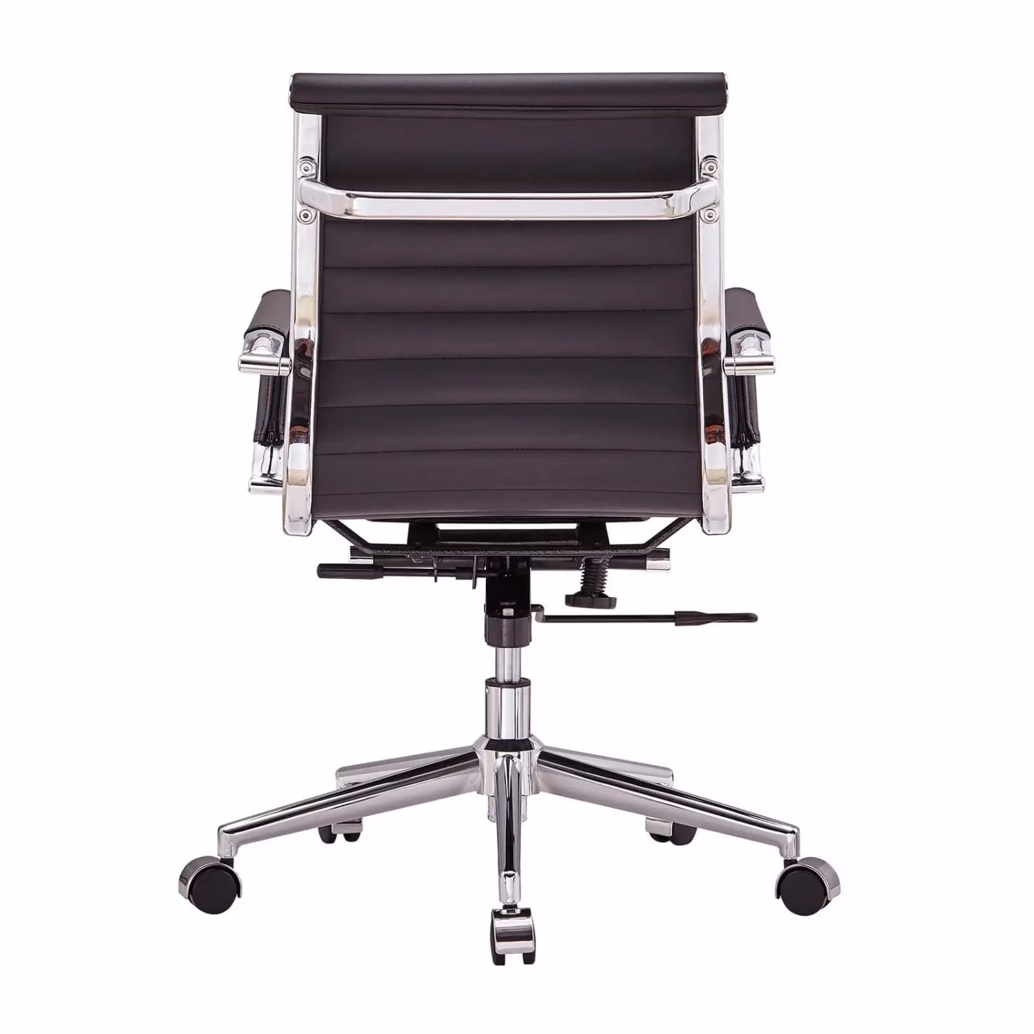 Sedia da ufficio Task con schienale basso in pelle italiana - Stile e comfort