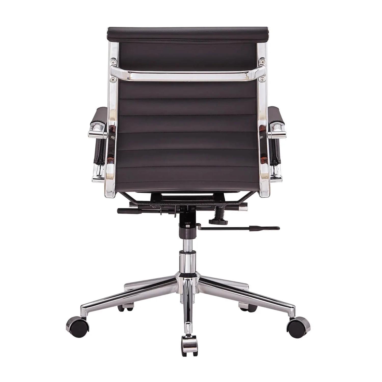 Silla de oficina Task de cuero italiano con respaldo bajo | Estilo y confort