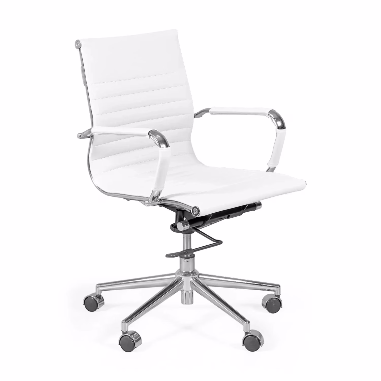 Sedia da ufficio Task con schienale basso in pelle italiana - Stile e comfort