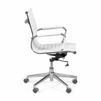 Sedia da ufficio Task con schienale basso in pelle italiana - Stile e comfort