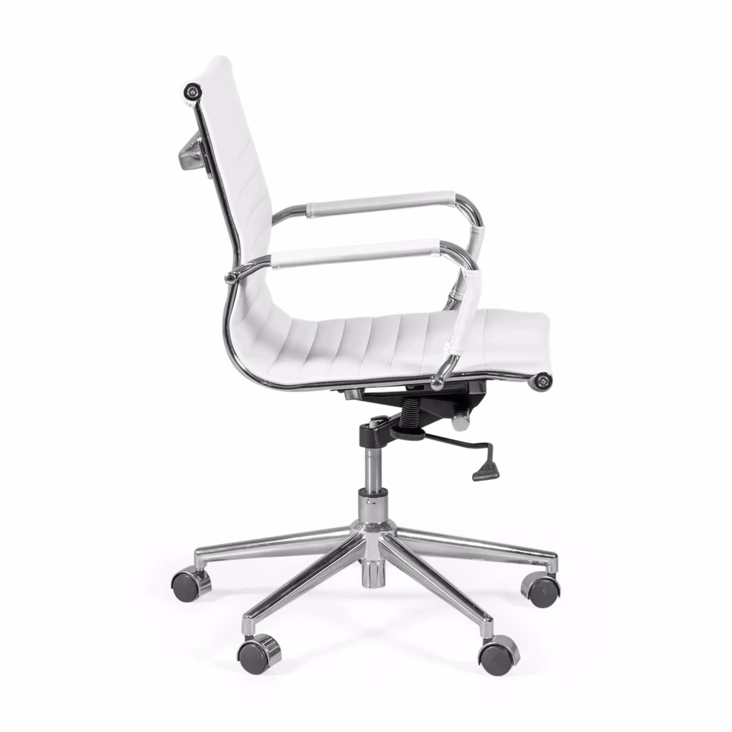 Sedia da ufficio Task con schienale basso in pelle italiana - Stile e comfort
