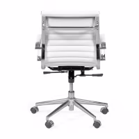 Sedia da ufficio Task con schienale basso in pelle italiana - Stile e comfort