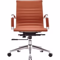 Sedia da ufficio Task con schienale basso in pelle italiana - Stile e comfort