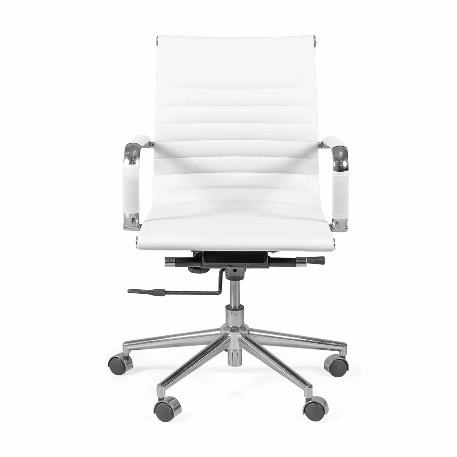 Sedia da ufficio Task con schienale basso in pelle italiana - Stile e comfort