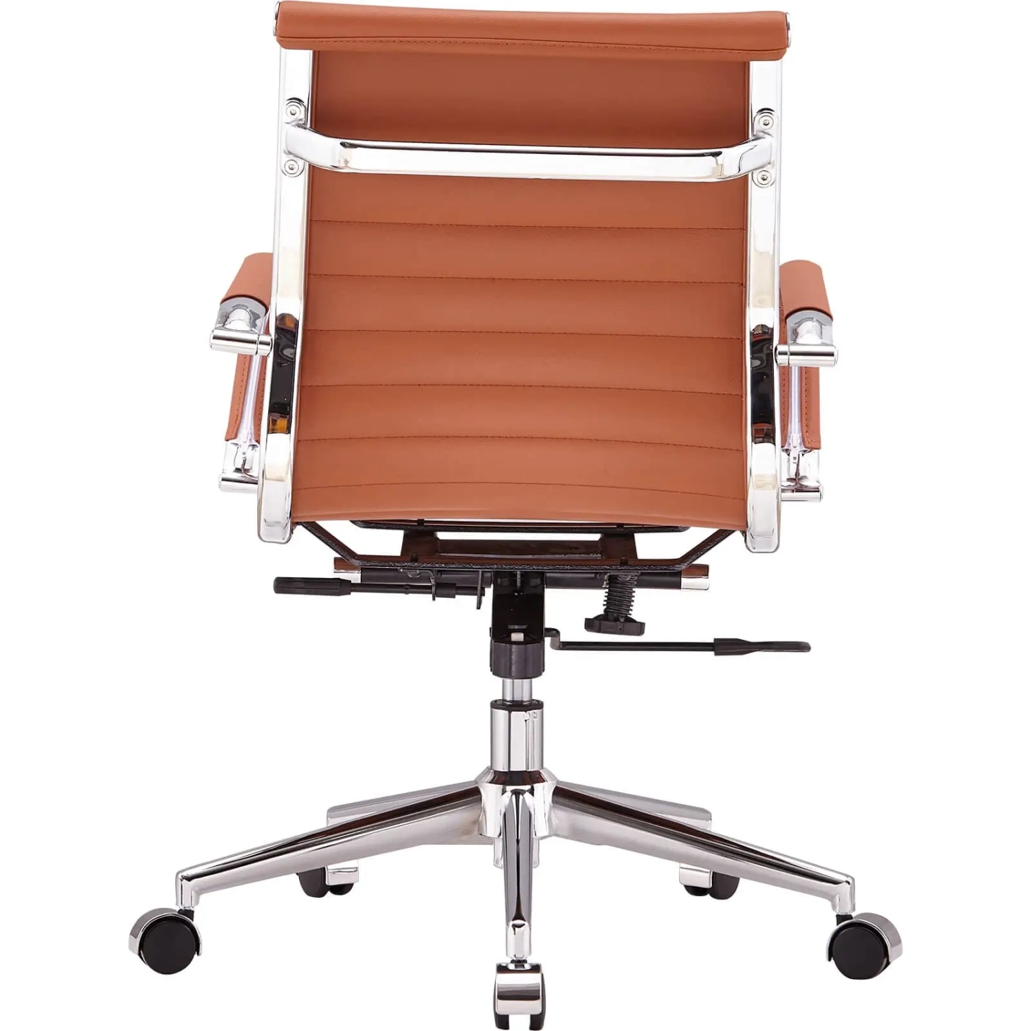 Silla de oficina Task de cuero italiano con respaldo bajo | Estilo y confort