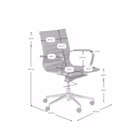 Sedia da ufficio Task con schienale basso in pelle italiana - Stile e comfort