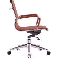 Sedia da ufficio Task con schienale basso in pelle italiana - Stile e comfort