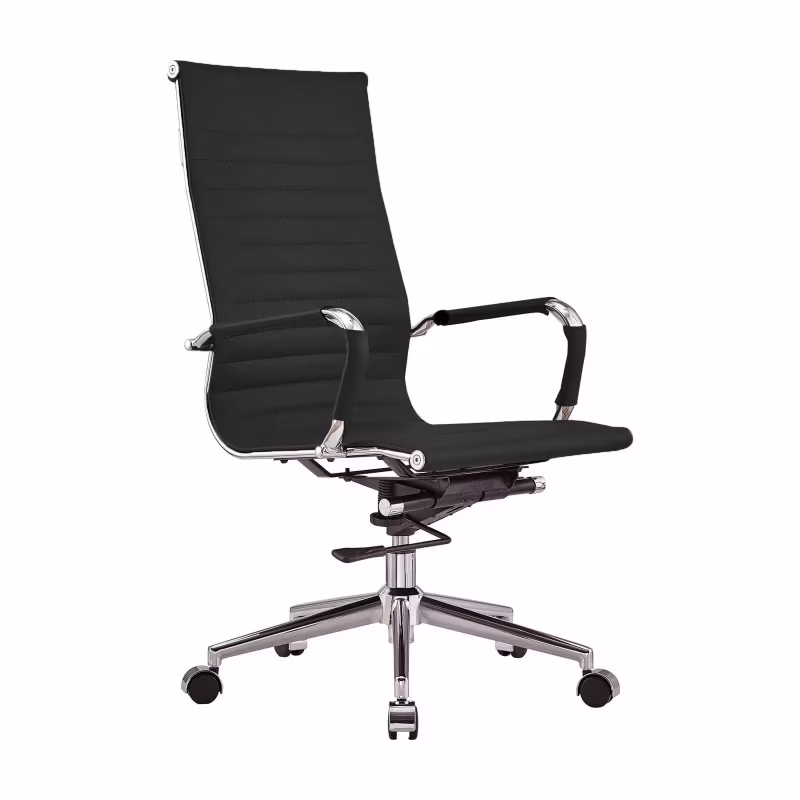 Sedia da ufficio Task con schienale alto in pelle italiana | Ergonomia e stile professionale