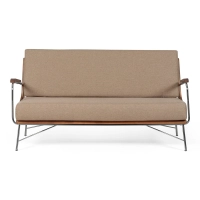 Industrial Sofa Daneu upholstered in cotton-Wooden Sofas-Mueble Design