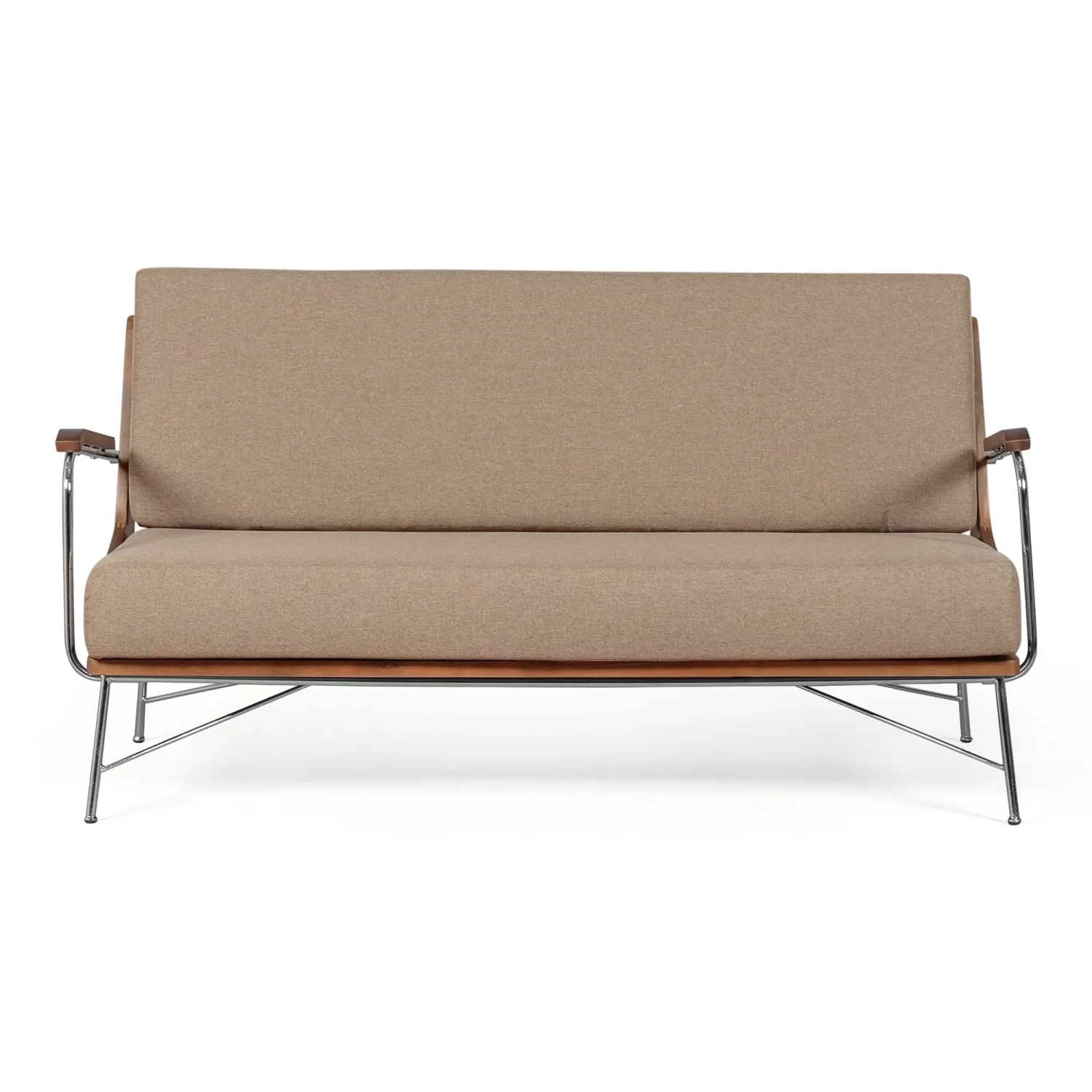 Sofá Industrial Daneu estofado em algodão-Sofás de madeira-Mueble Design