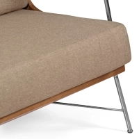 Sofá Industrial Daneu estofado em algodão-Sofás de madeira-Mueble Design