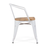 Bistro Arms Wood Chair | Teollinen tuoli käsinojilla ja puisella istuimella