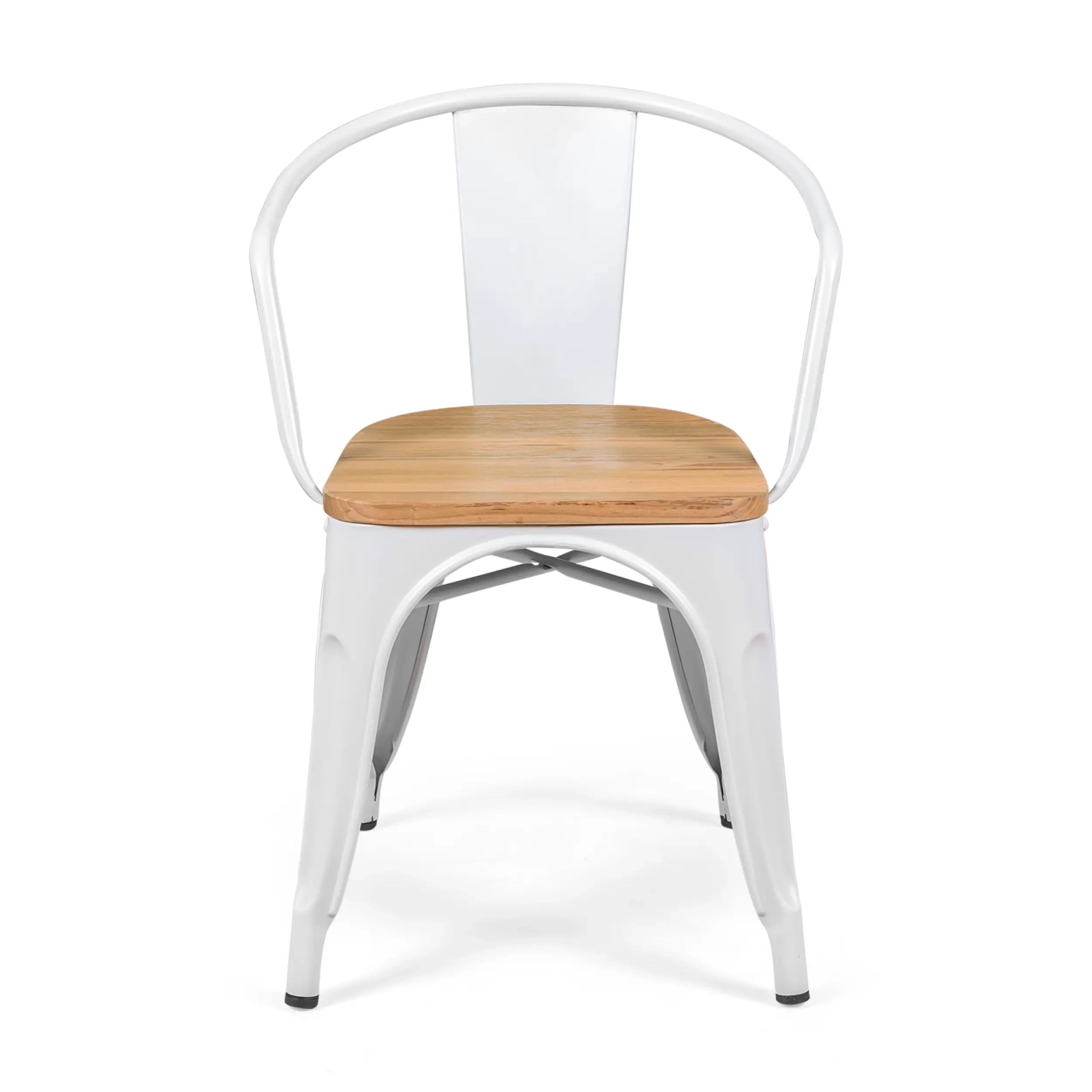 Bistro Chaise en bois à accoudoirs | Chaise industrielle avec accoudoirs et assise en bois