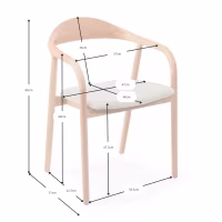 Warsow Nordic Sedia da pranzo in legno naturale | Design elegante e confortevole