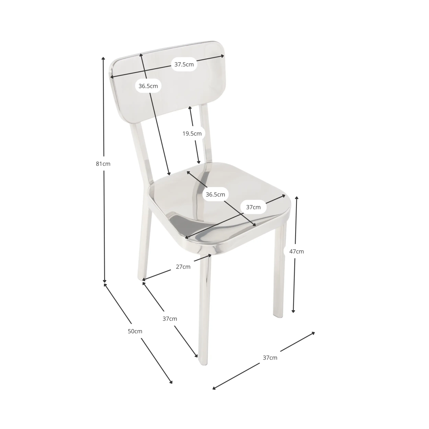 Delawere chair in stainless steel : Elegant industrial design