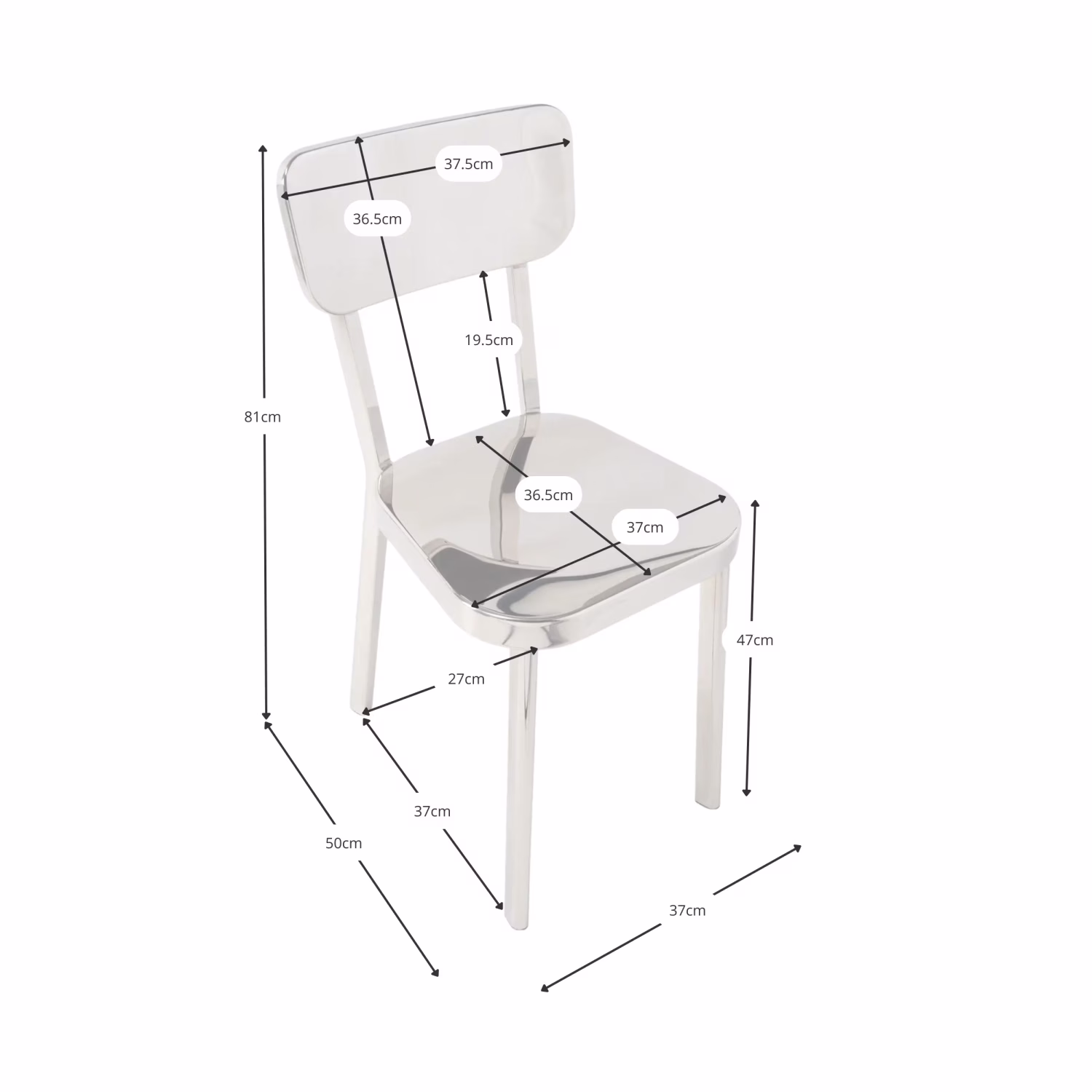 Sedia Delawere in acciaio inossidabile: elegante design industriale