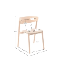Sedia da pranzo in frassino naturale Notorius | Design elegante scandinavo