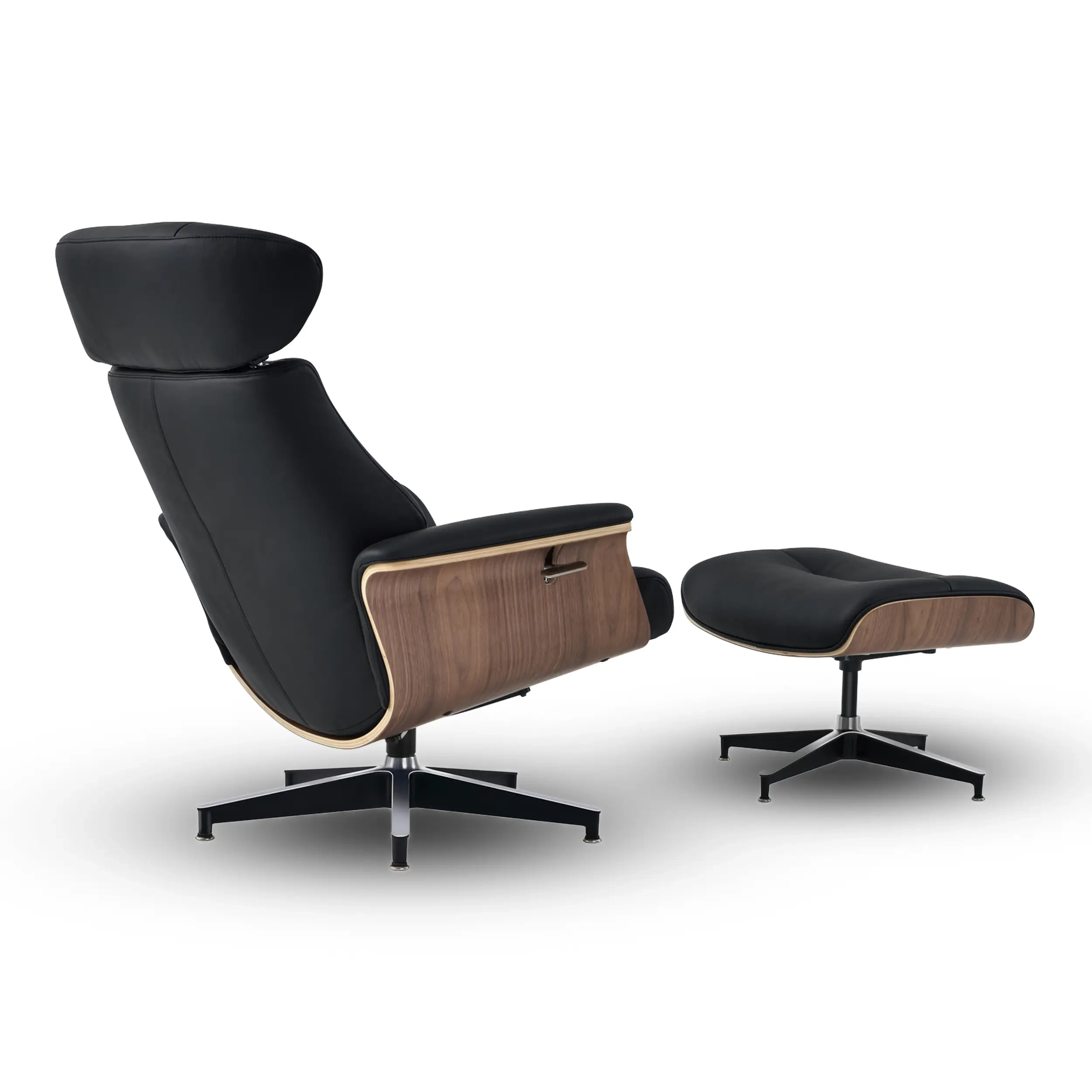 Cleveland Poltrona lounge in pelle | Poltrona di design con poggiapiedi
